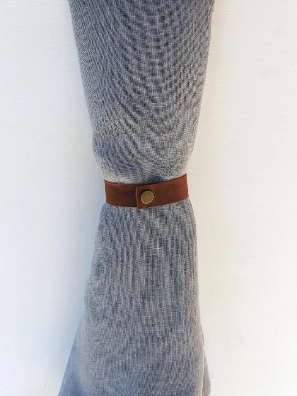 Leather Curtain Tie Back Pair - 8 Inches Long